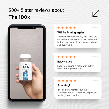 The 100x™ – World's only Complete Brain Nutrition for Reduced Stress, Enduring Confidence and Focus